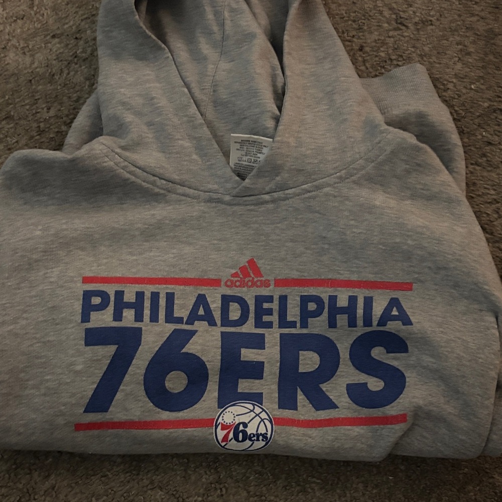Adidas Gray Philadelphia 76ers Hoodie